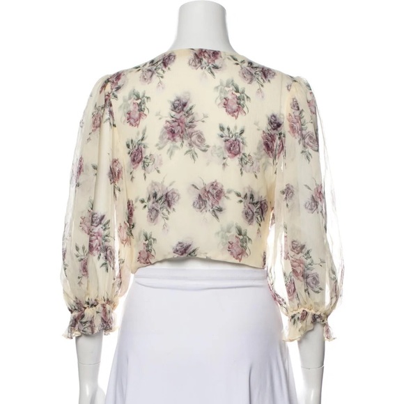 **SOLD** 🌸 LoveShackFancy 🌸 Domino Silk Wrap Top XS - Picture 7 of 16